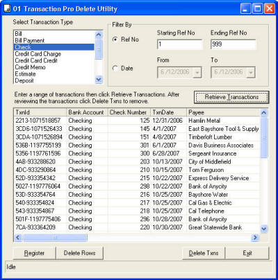 Photo #2 for 01 Transaction Pro Delete Wizard