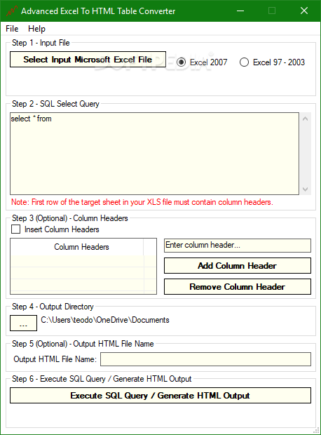 Photo #1 for Advanced Excel To HTML Table Converter