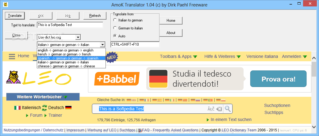 AmoK Translator (formerly AmoK LEO Translator) Logo