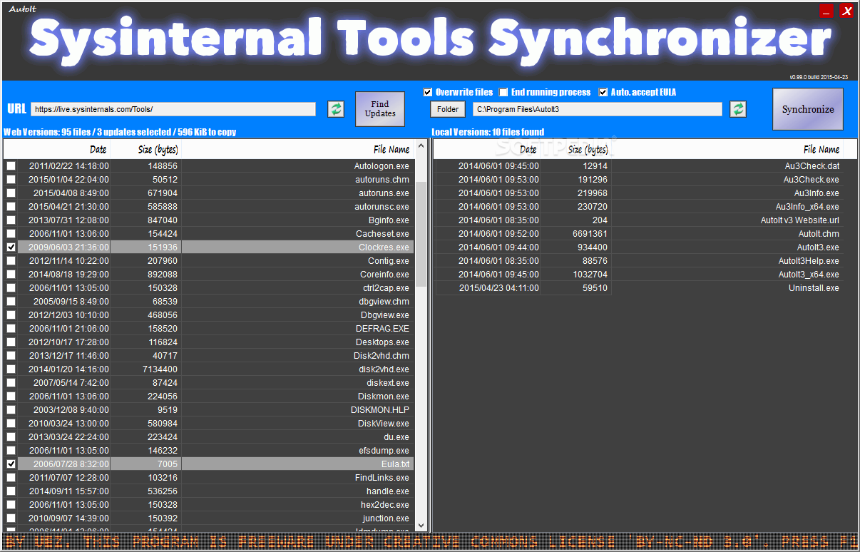 AutoIt Sysinternal Tools Synchronizer Logo