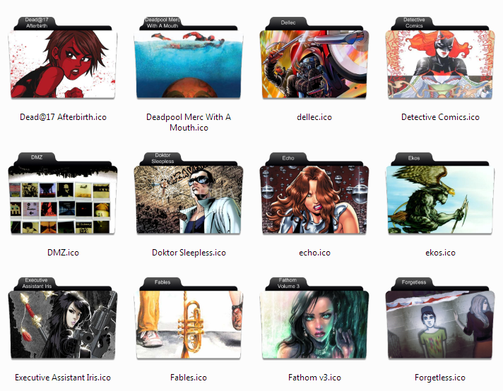 Comic Book Folder Icons 3 Logo