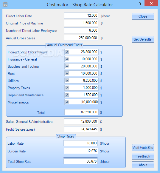 Costimator - Shop Rate Calculator Logo