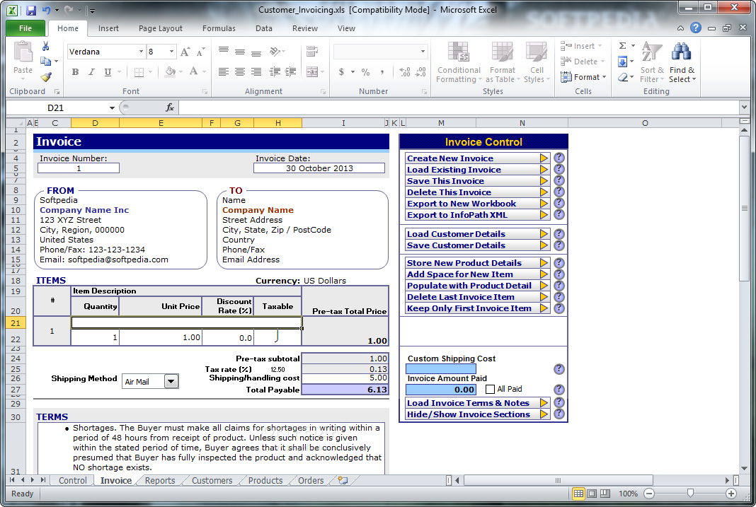 Photo #3 for Excel Invoice Template