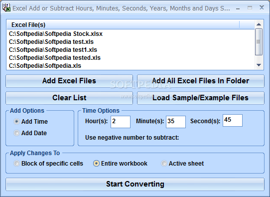 Photo #1 for Excel Add or Subtract Hours, Minutes, Seconds, Years, Months and Days Software