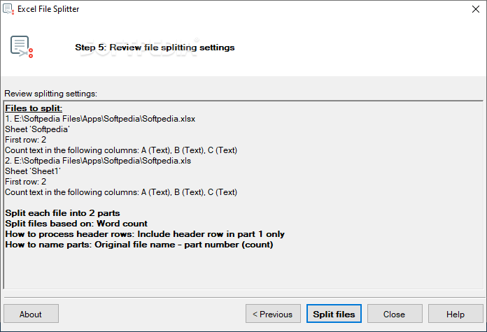 Photo #6 for Excel File Splitter