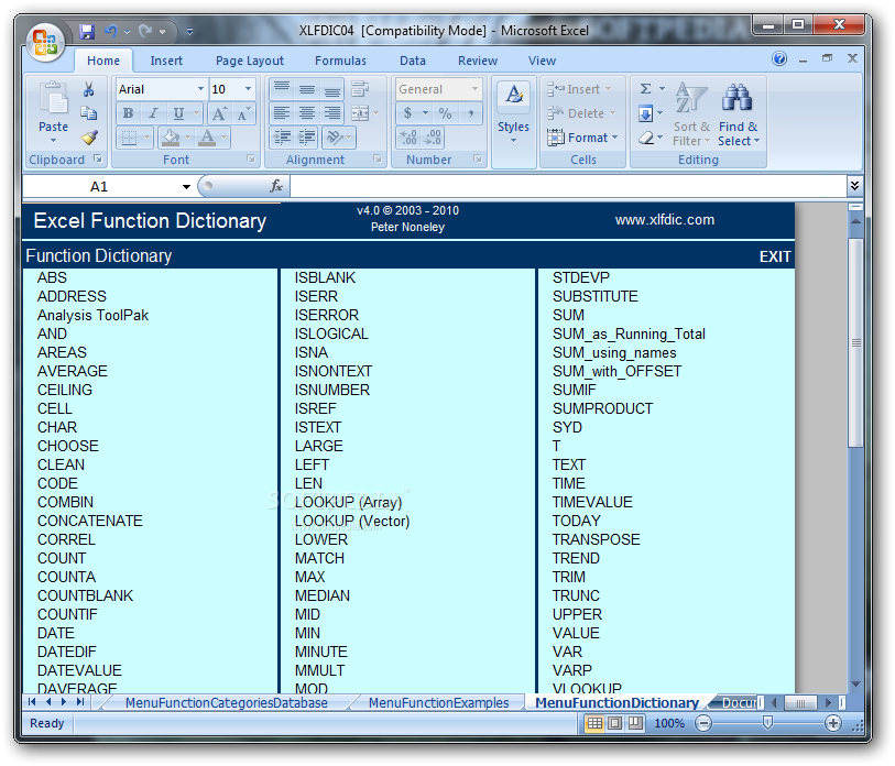 Photo #2 for Excel Function Dictionary