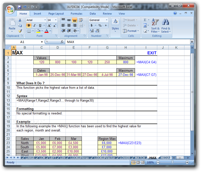 Photo #3 for Excel Function Dictionary