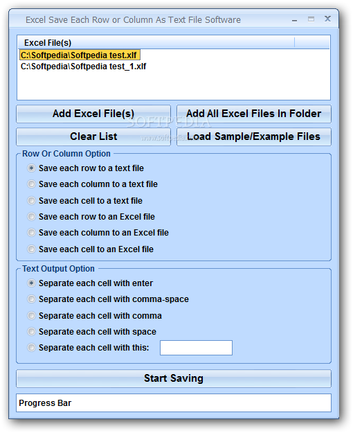 Photo #1 for Excel Save Each Row or Column As Text File Software