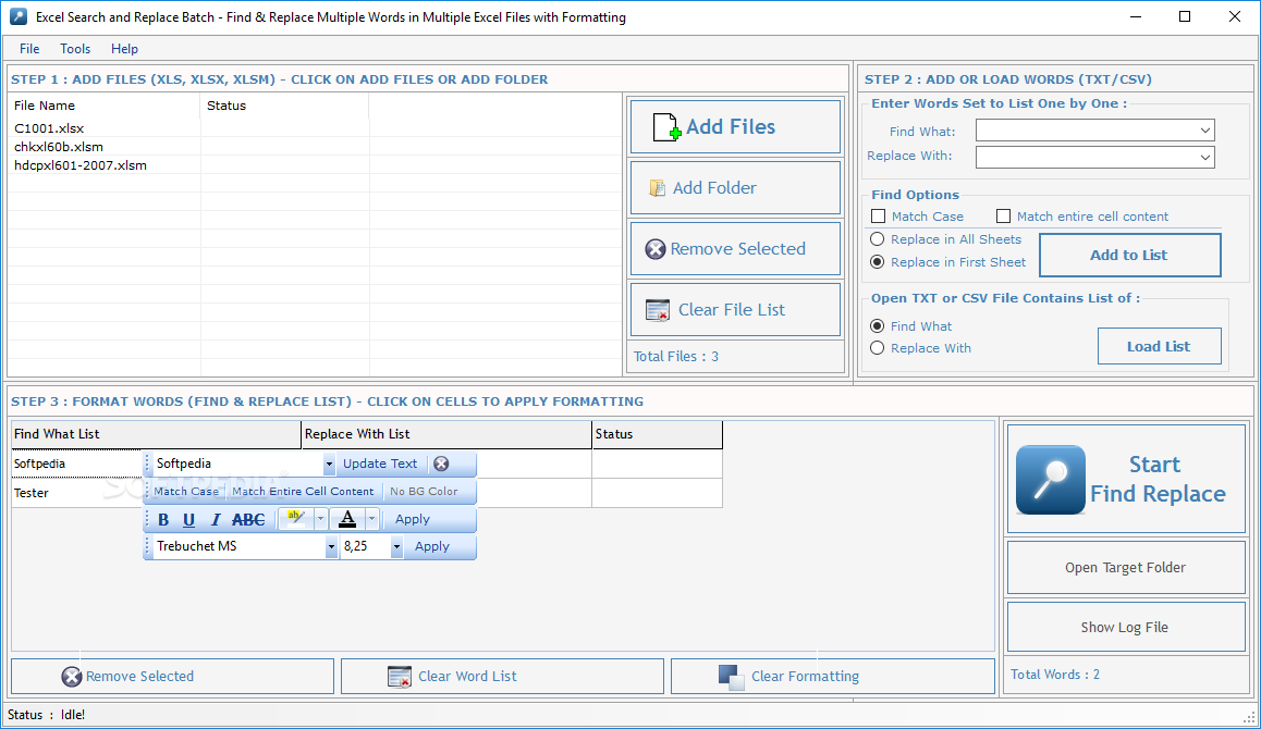 Photo #1 for Excel Search & Replace Batch