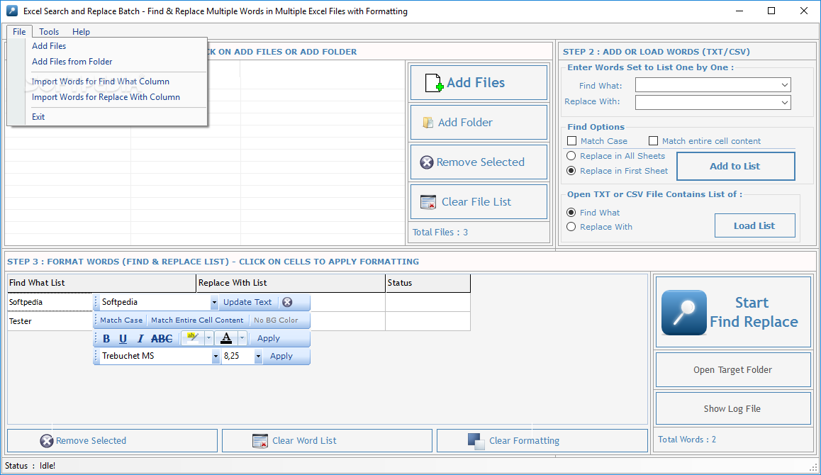 Photo #2 for Excel Search & Replace Batch