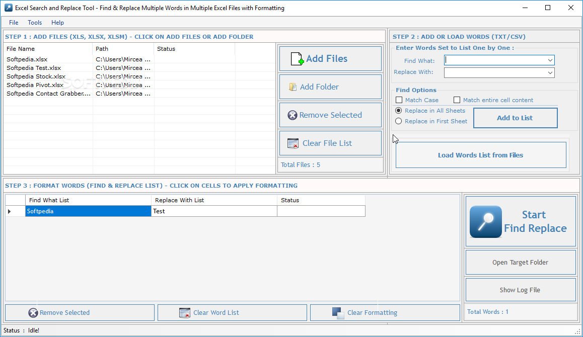 Photo #1 for Excel Search and Replace Tool