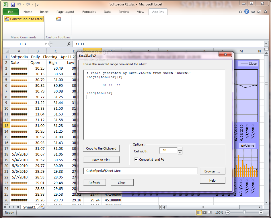 Photo #1 for Excel2Latex