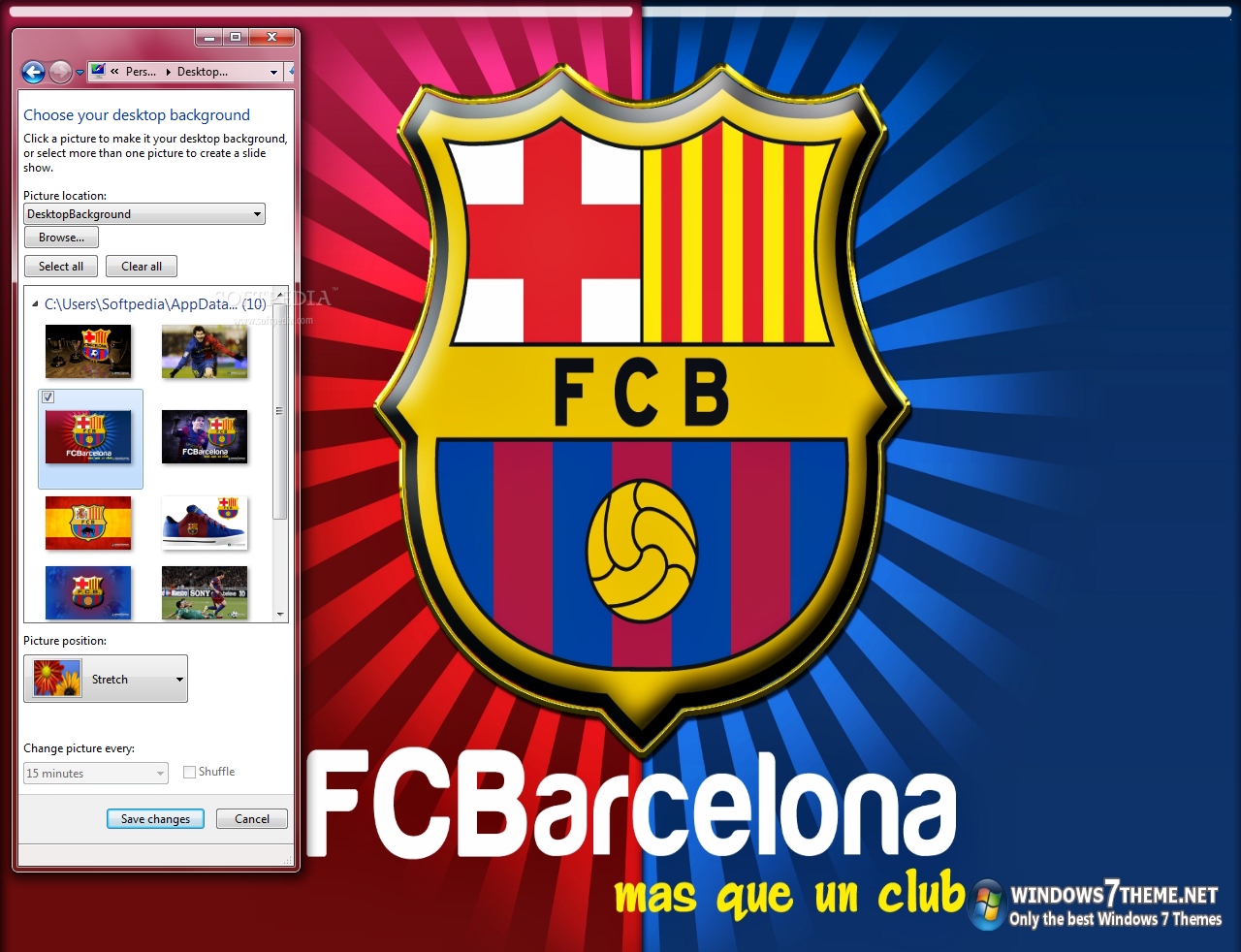 FC Barcelona Windows 7 Theme with song Logo