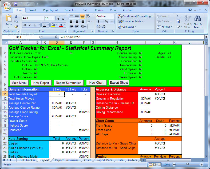 Photo #2 for Golf Tracker for Excel