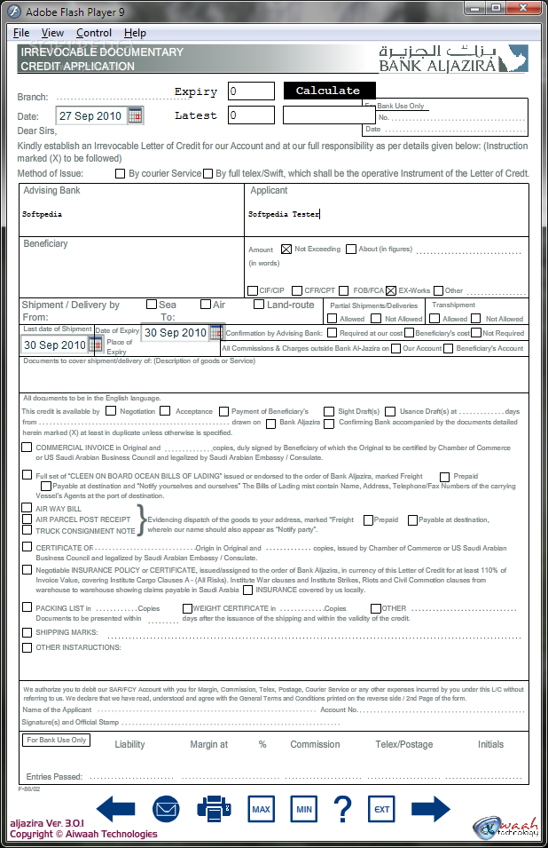 Photo #1 for Jazira Bank LC Form