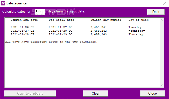 Photo #2 for Julian-Gregorian-Dee Date Calculator