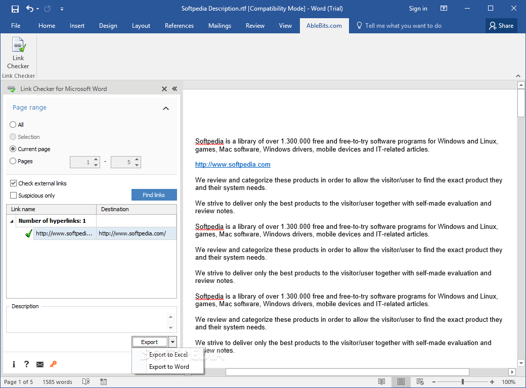 Photo #2 for Link Checker for Microsoft Word