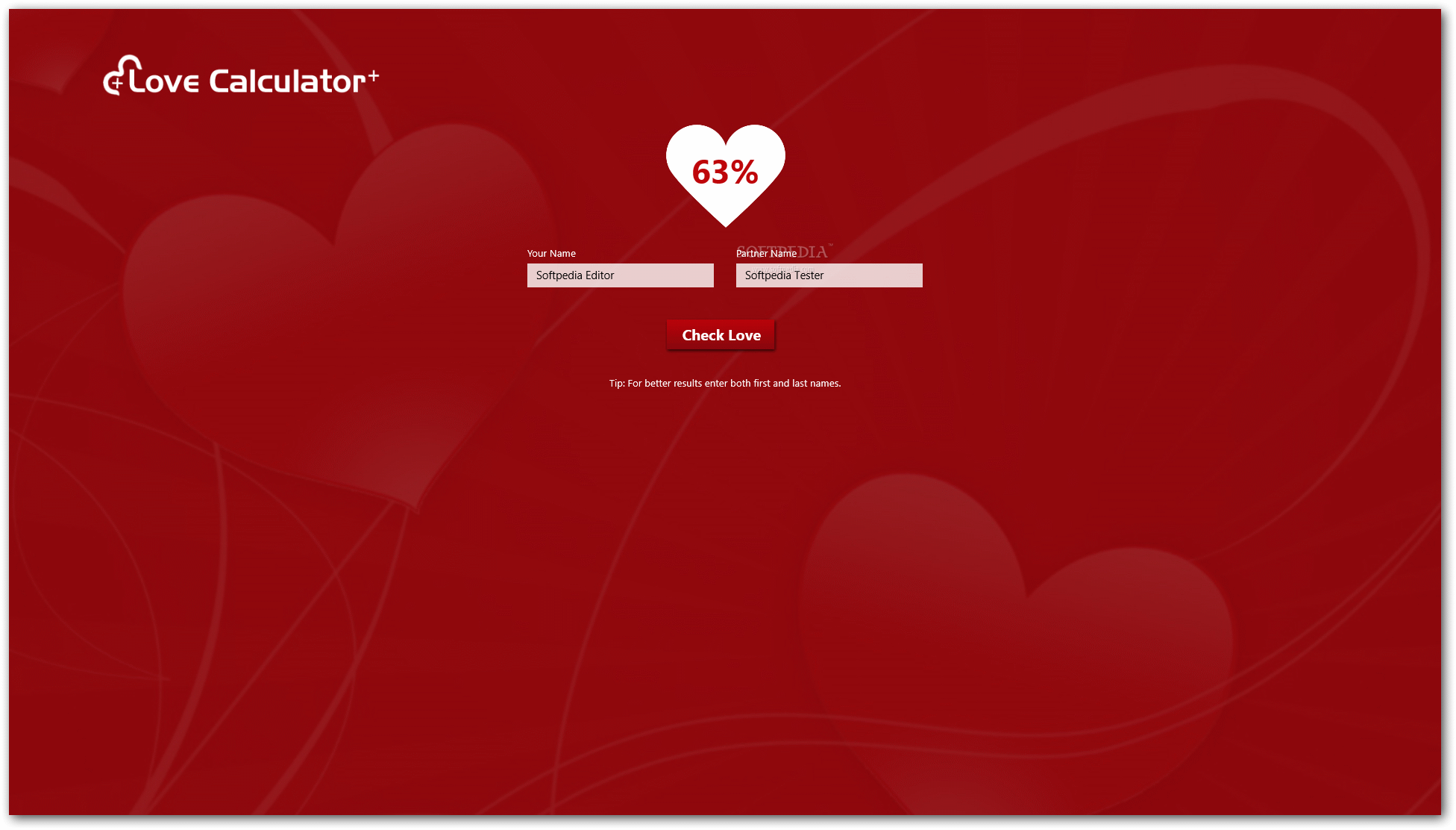 Love Calculator + Logo