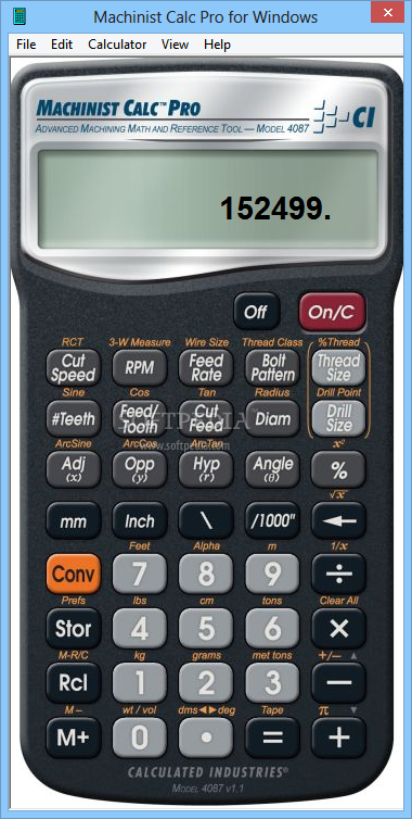 Photo #1 for Machinist Calc Pro for Windows