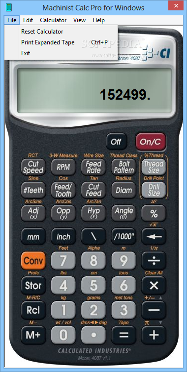 Photo #3 for Machinist Calc Pro for Windows