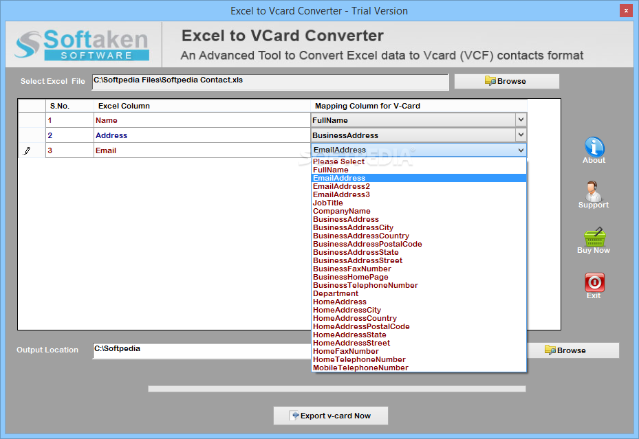 Photo #2 for Excel to Vcard Converter