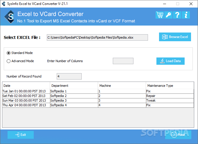 Photo #1 for SysInfoTools Excel to vCard Converter