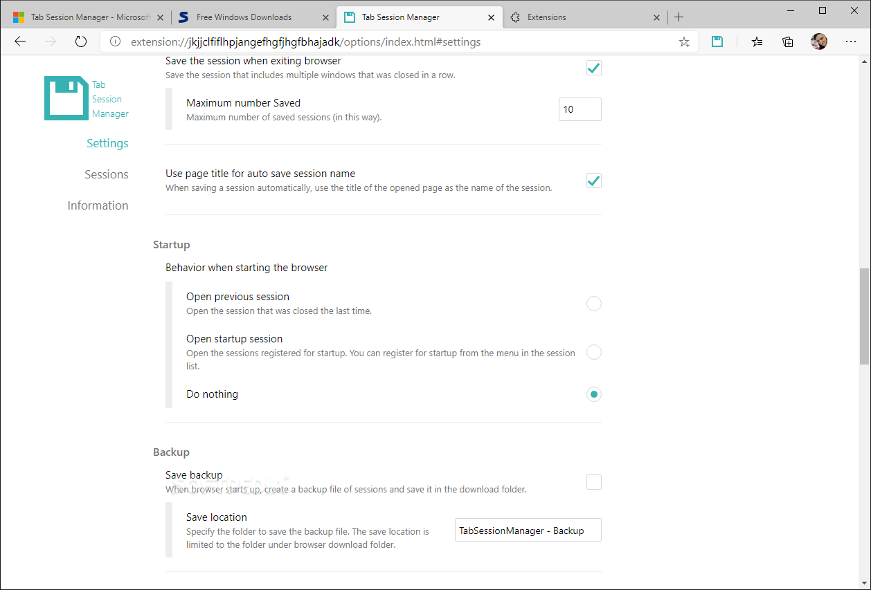 Photo #5 for Tab Session Manager for Edge