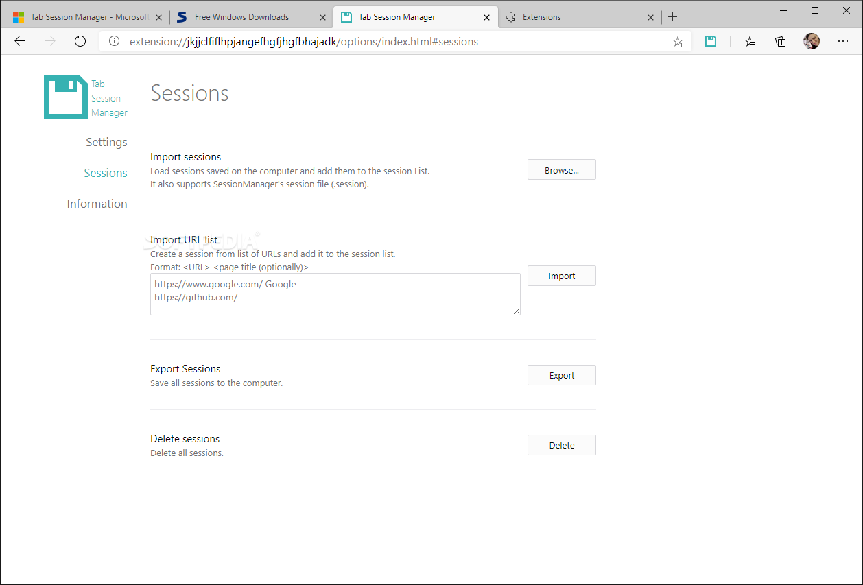 Photo #8 for Tab Session Manager for Edge