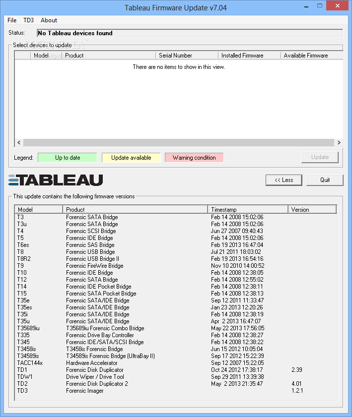 Photo #2 for Tableau Firmware Update