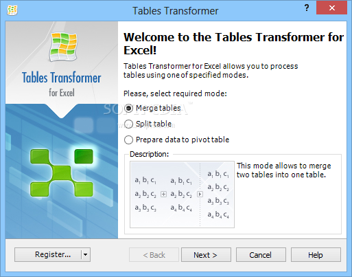 Photo #2 for Tables Transformer for Excel