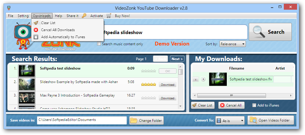 Photo #3 for VideoZonk Youtube Downloader