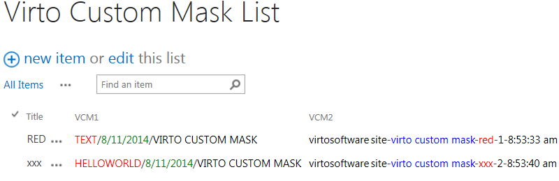 Photo #1 for Virto SharePoint Custom Mask Field Web Part