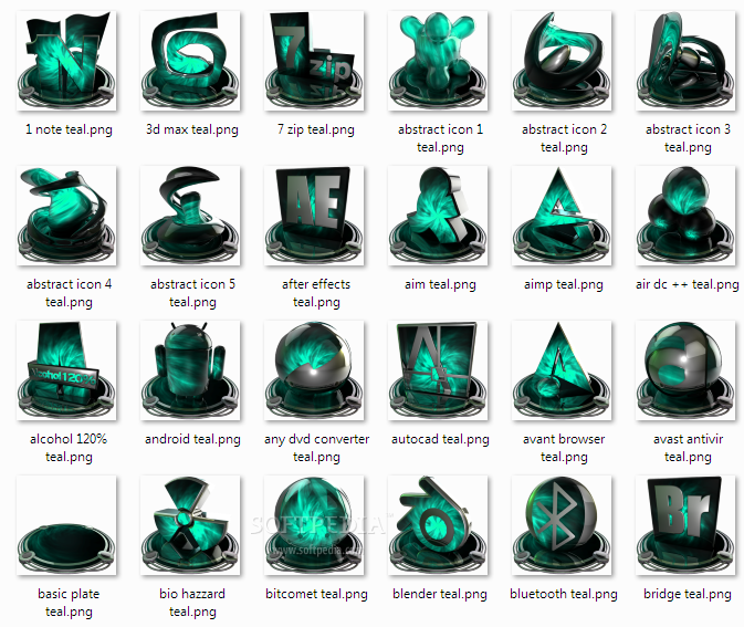 chrome and teal icons Logo