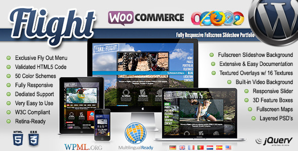 Flight - Responsive Fullscreen Background Theme Logo